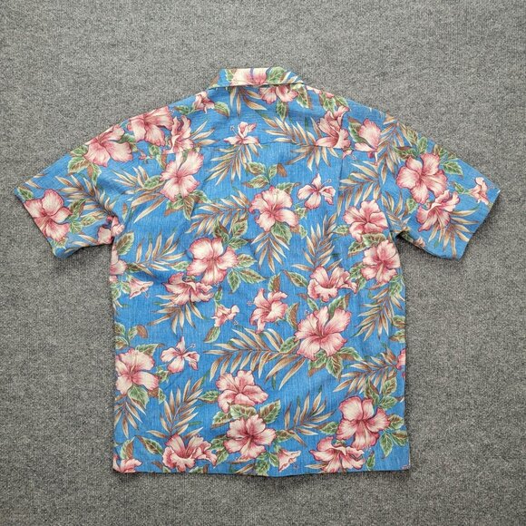 Royal Creations Hawaiian Shirt Mens Large Blue Floral Button Up Beach Casual - Picture 8 of 8